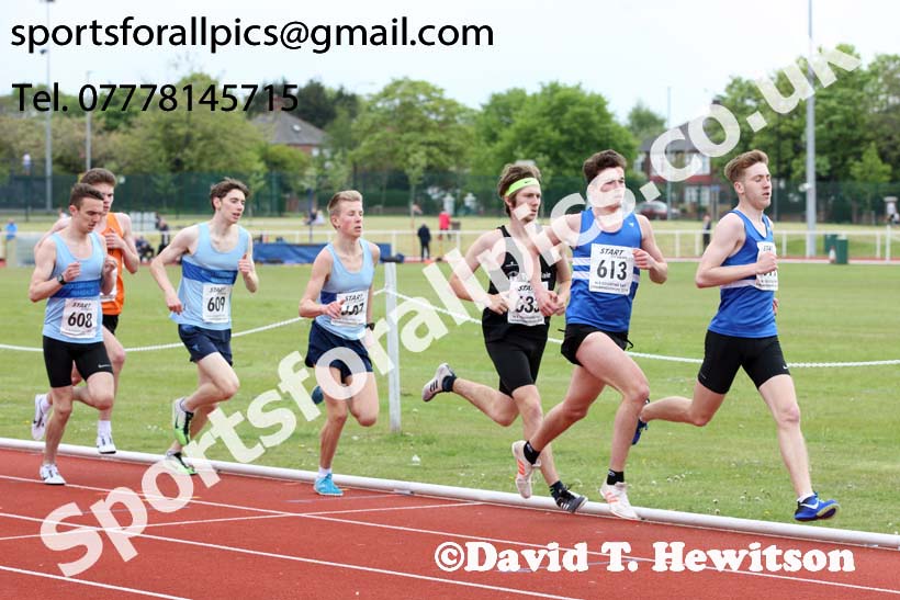 Mens under-20s 1500 metres, North Eastern Track and Fields Champs., Middlesbrough. Photo: David T. Hewitson/Sports for All Pics